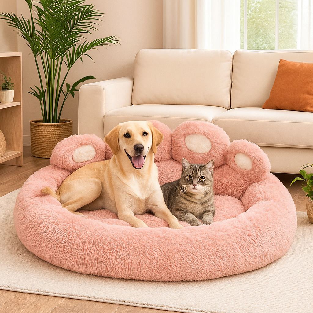 Cama de peluche confortable para perros y gatos
